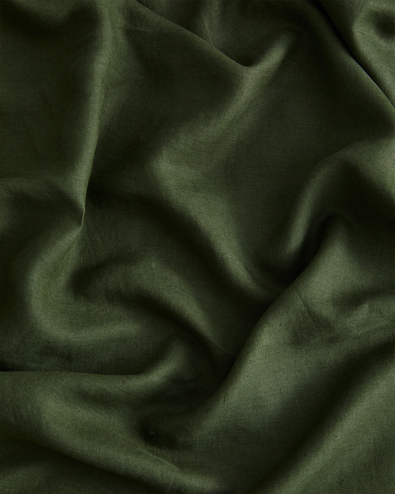 Olive 100% French Flax Linen Duvet Cover Set