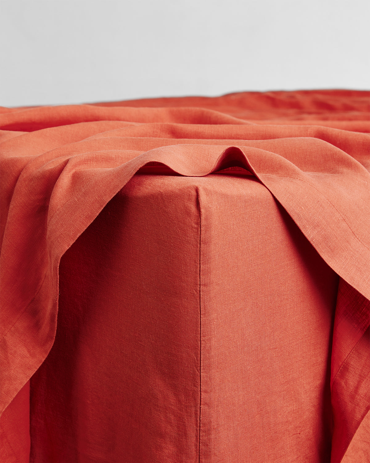 Paprika 100 French Flax Linen Fitted Sheet Bed Threads