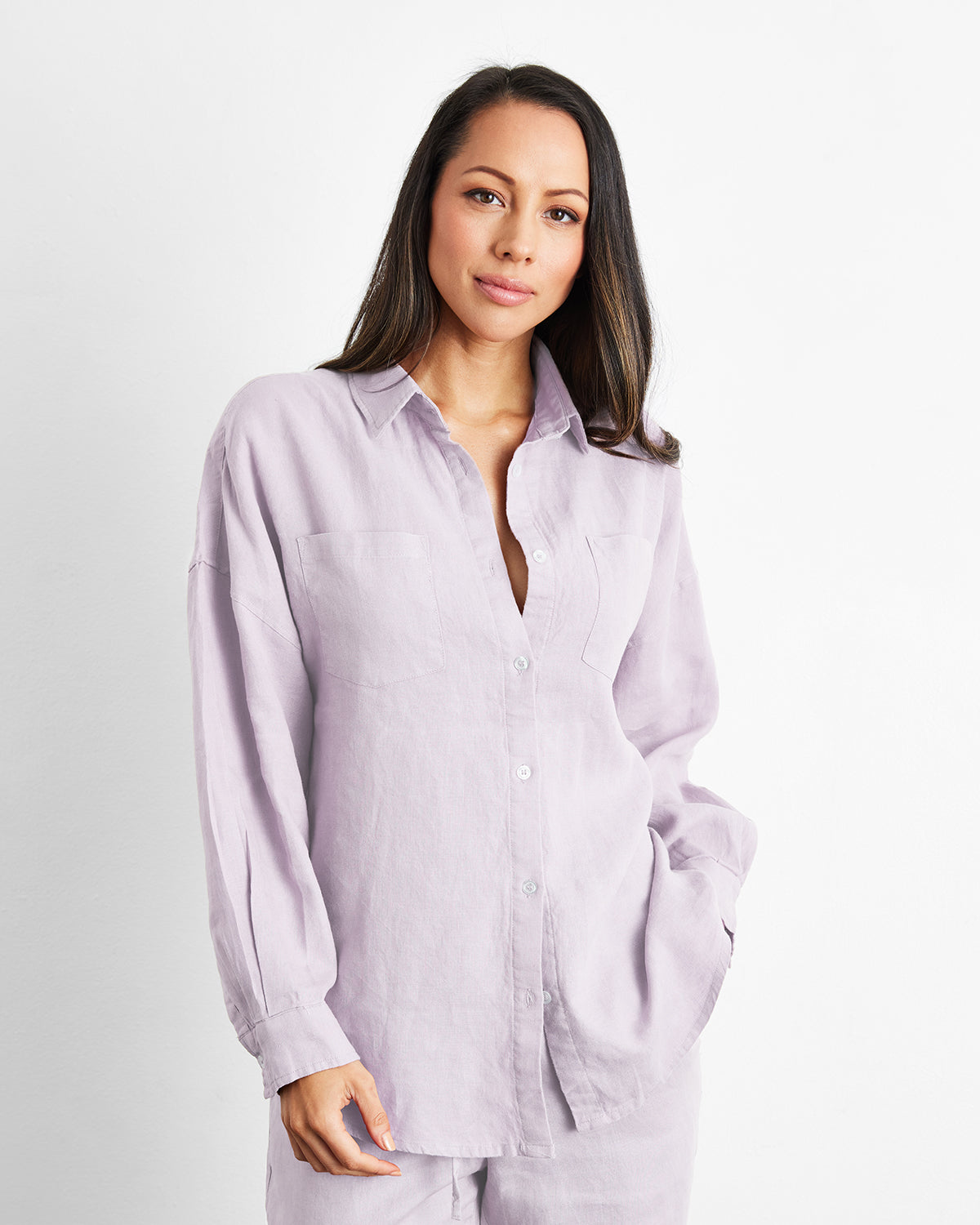 Lindex relaxed beach shirt in lilac