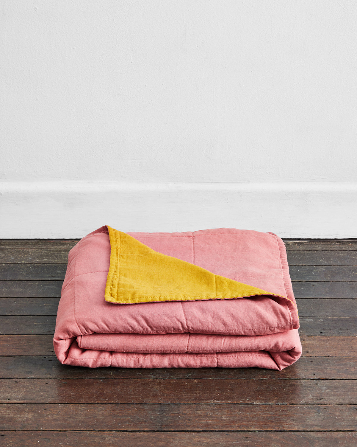 Pink Clay Turmeric Two-Tone Quilt