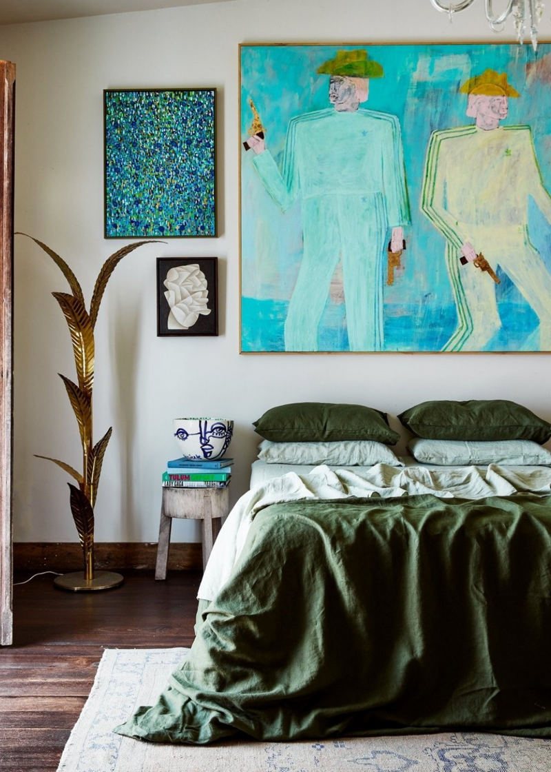 colourful green bedroom