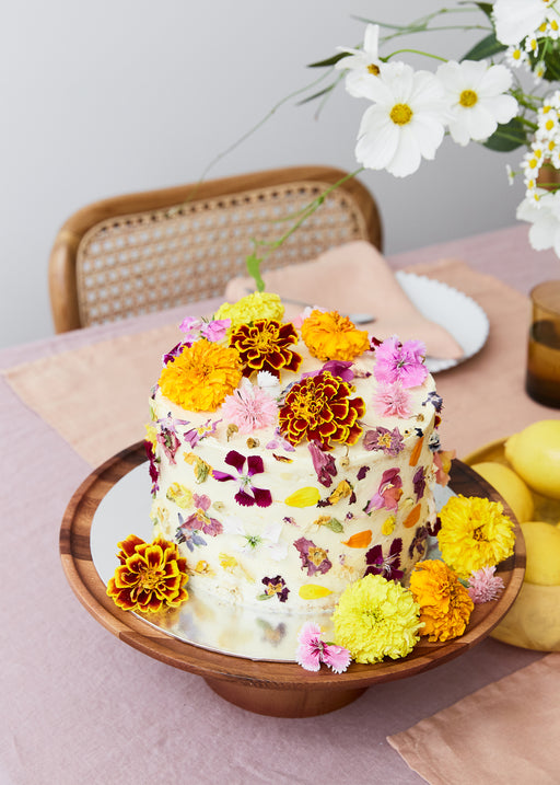 Therese Lum's Lemon Yoghurt Cake With Pressed Flowers