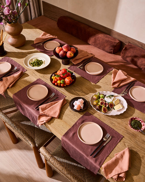 Cacao 100% French Flax Linen Placemats (Set of Four)