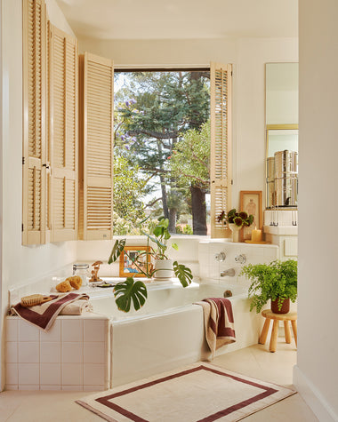 Crème & Cacao Two-Toned 100% Cotton Terry Bath Towels (Set of Two)