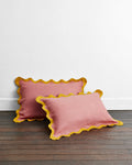 Pink Clay & Turmeric  Scalloped Pillowcases (Set of Two)