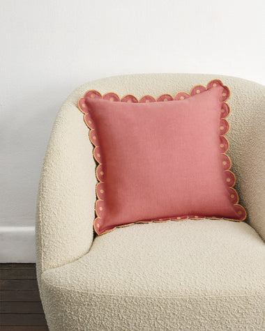 Pink Clay & Terracotta 100% French Flax Linen Arch Cushion Cover
