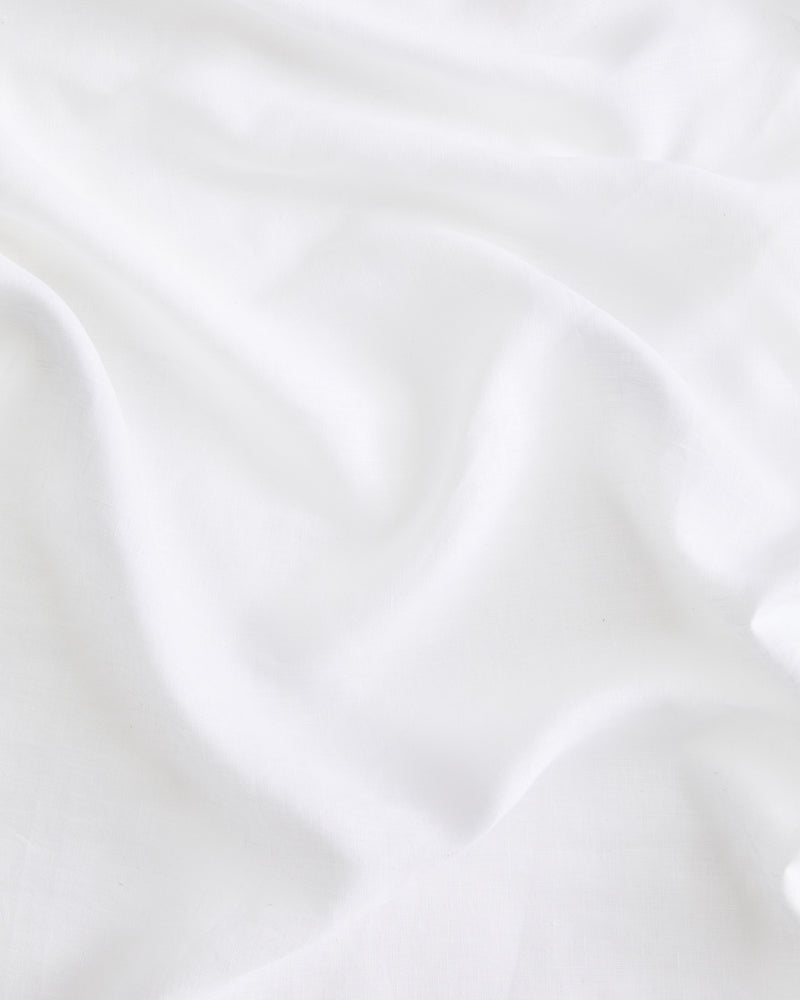 White 100% French Flax Linen Duvet Cover Set