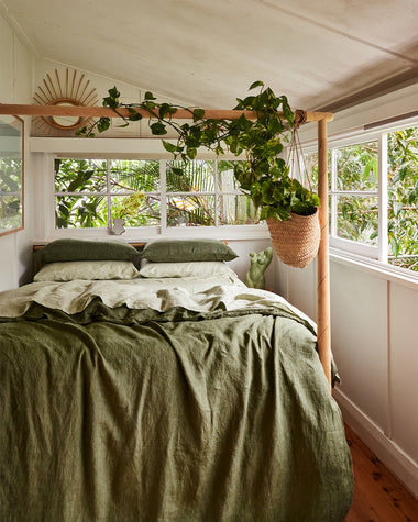 Sage 100% French Flax Linen Fitted Sheet