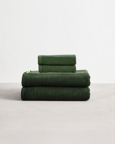 Moss 100% Cotton Terry Bath Towels & Face Washers Bundle