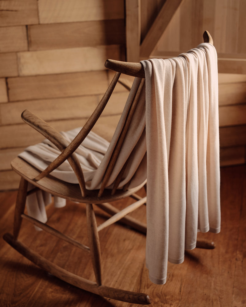 Latte Cotton & Wool Mix Blanket