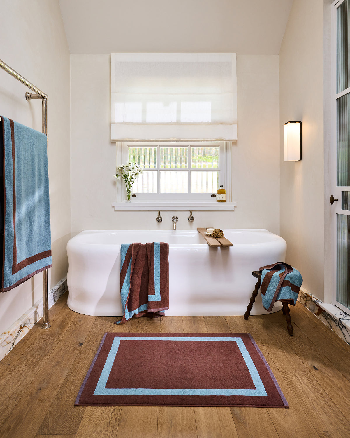 Two-Toned Cotton Bath Sheet – Cacao & Lagoon | Bed Threads