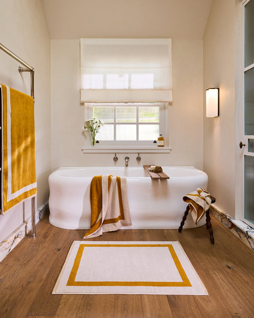 Crème & Turmeric Two-Toned Bath Mat