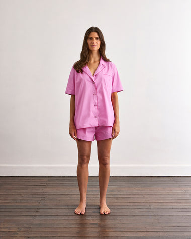 Bubblegum & Berry Piped Short Sleep Set