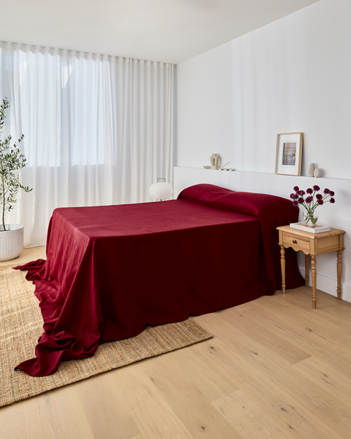 Mulberry Heavy Linen Bed Cover
