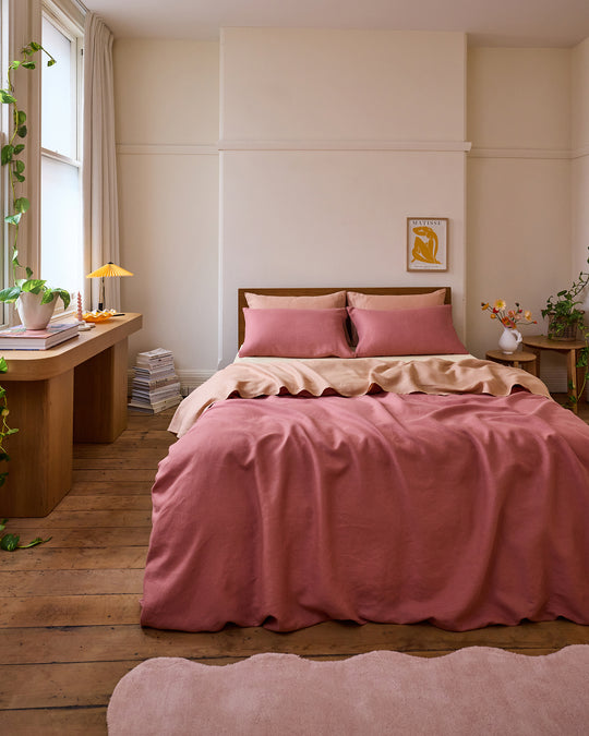 Pink Clay 100% French Flax Linen Duvet Cover
