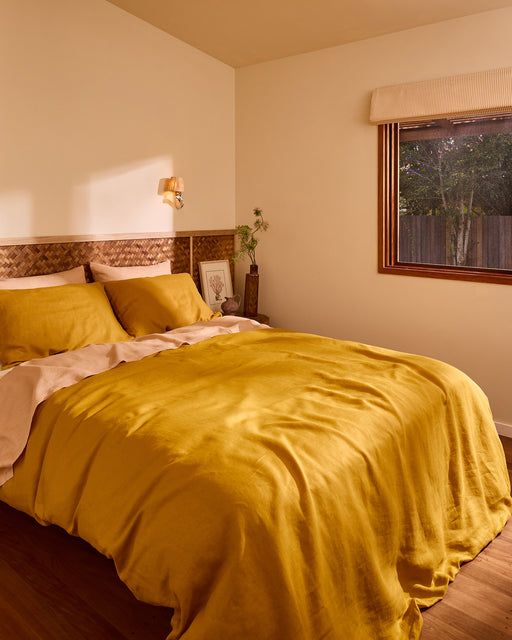 Turmeric & Terracotta 100% French Flax Linen Bedding Bundle