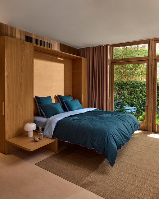 Aegean, Sky & Bubblegum Piped 100% Organic Cotton Duvet Cover