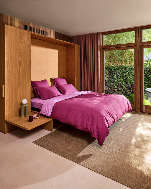 Berry, Bubblegum & Moss Piped 100% Organic Cotton Duvet Cover