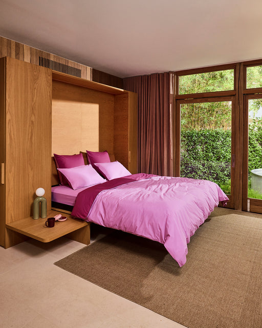 Berry, Bubblegum & Moss Piped 100% Organic Cotton Duvet Cover