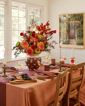 Cacao 100% French Flax Linen Table Runner - view