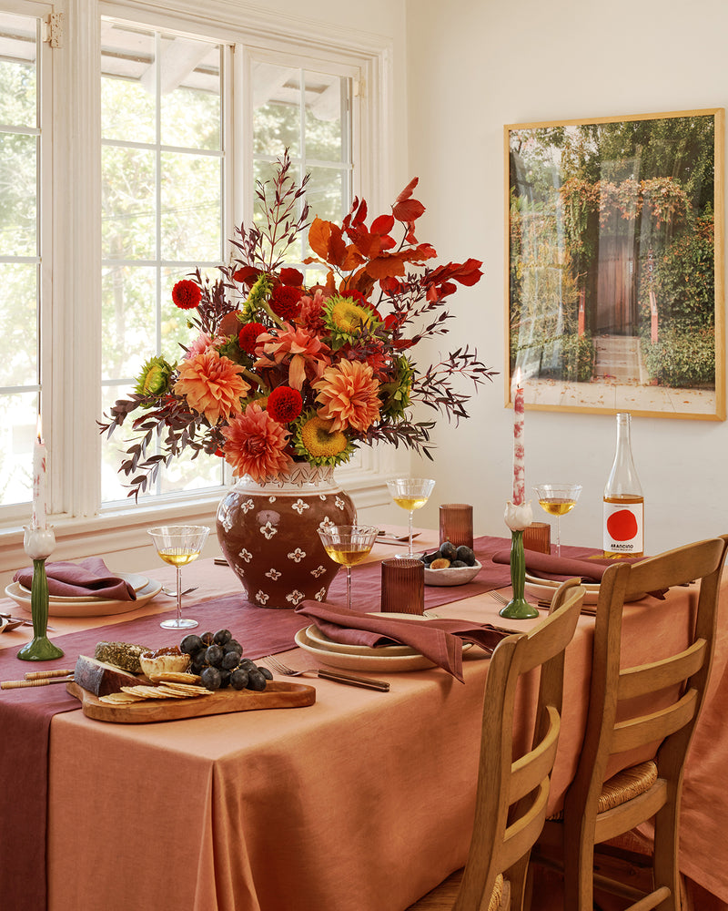 Cacao 100% French Flax Linen Table Runner