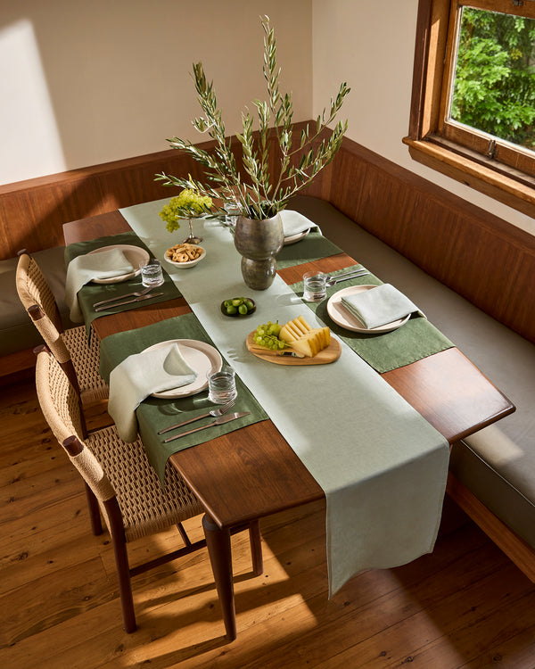 Sage 100% French Flax Linen Table Runner