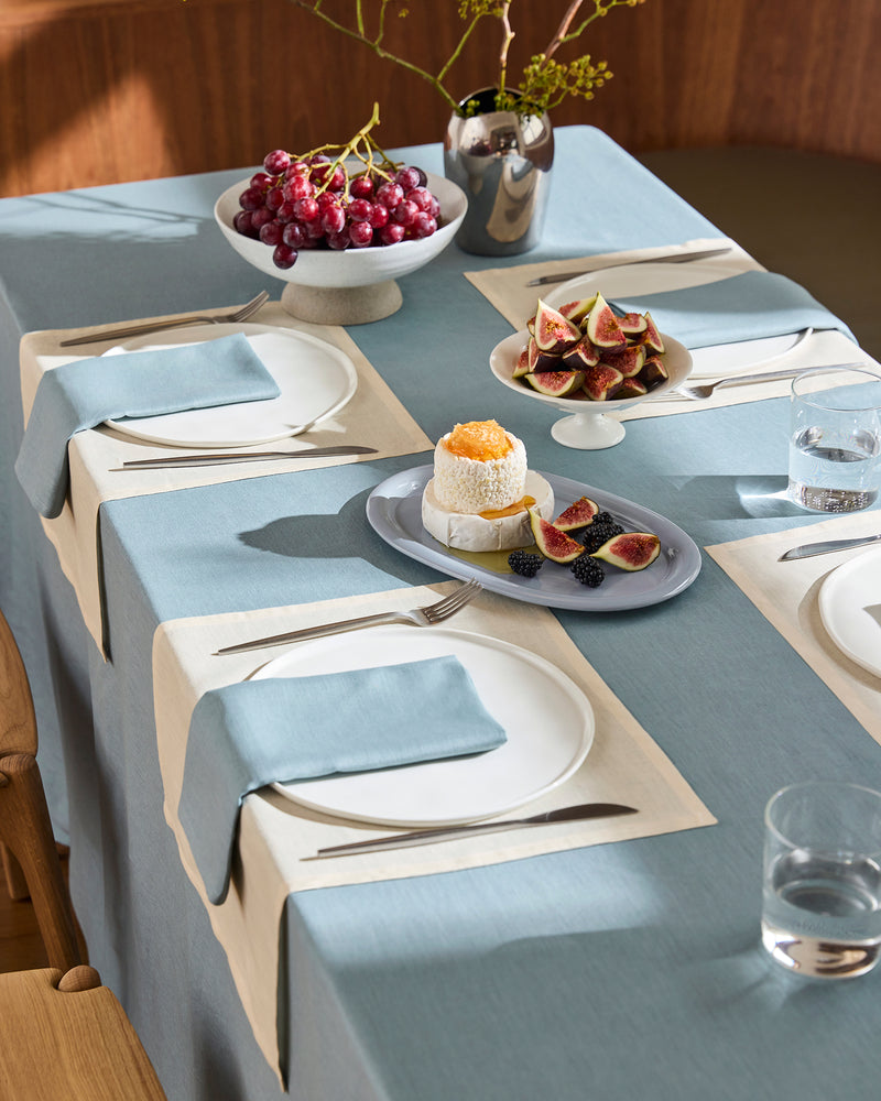 Lagoon 100% French Flax Linen Tablecloth