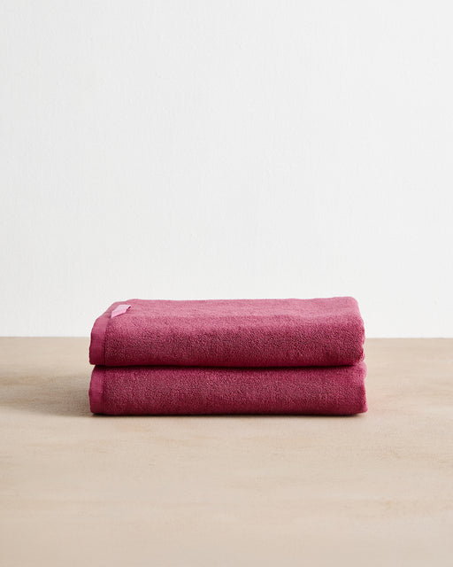 Berry Cotton Terry Bath Towels (Set of Two)