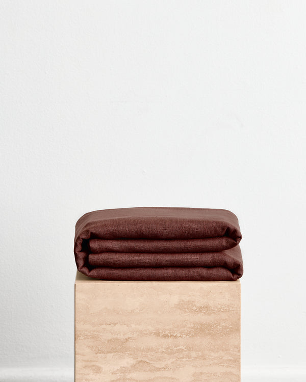 Cacao 100% French Flax Linen Throw