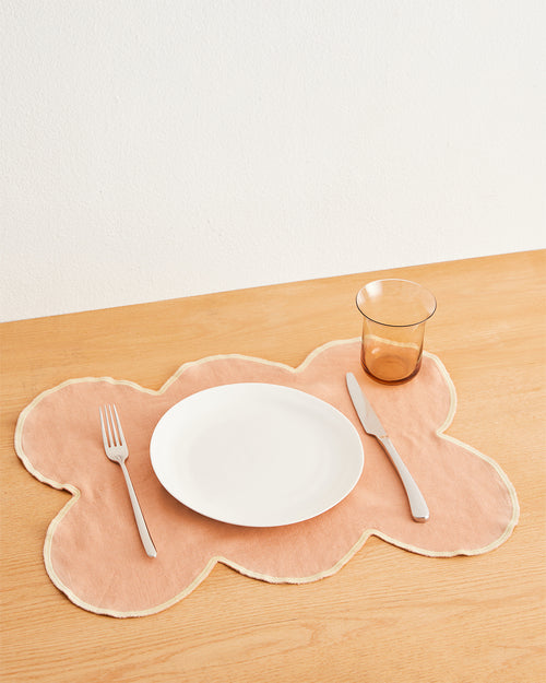 Terracotta & Limoncello 100% French Flax Linen Cloud Placemats (Set of Four)