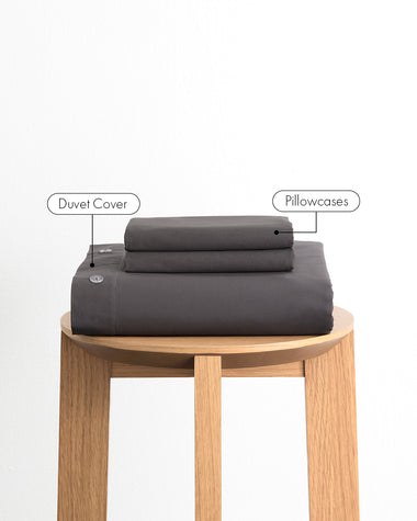 Graphite 100% Organic Cotton Duvet Cover Set