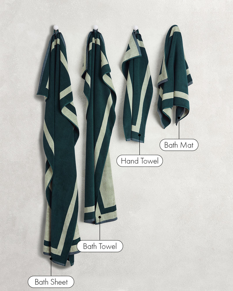 Forest & Sage Two-Toned 100% Cotton Terry Bath Towel Bundle