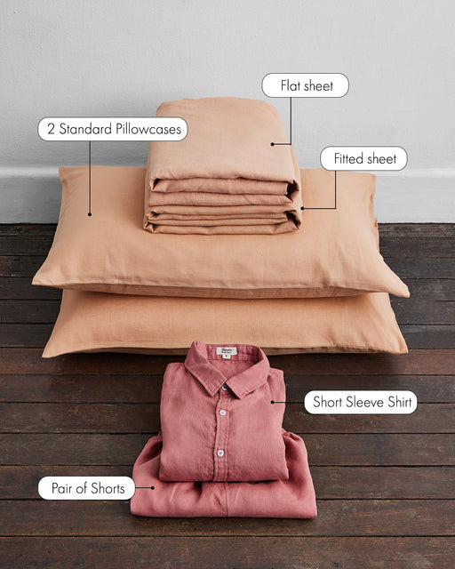 Terracotta & Pink Clay Bedding & Sleepwear Bundle