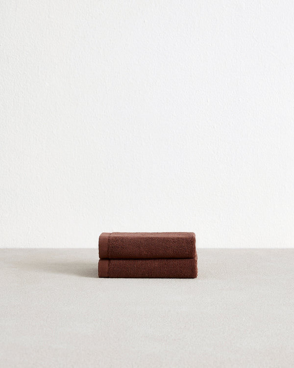 Espresso 100% Cotton Terry Face Washers (Set of Two)