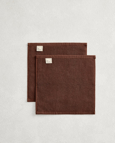 Espresso 100% Cotton Terry Face Washers (Set of Two)