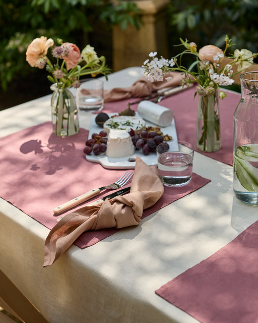 Pink Clay 100% French Flax Linen Placemats (Set of Four)