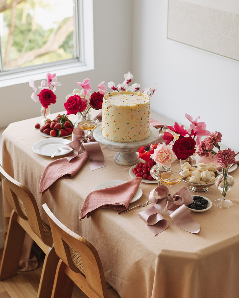 Pink Clay 100% French Flax Linen Napkins (Set of Four)