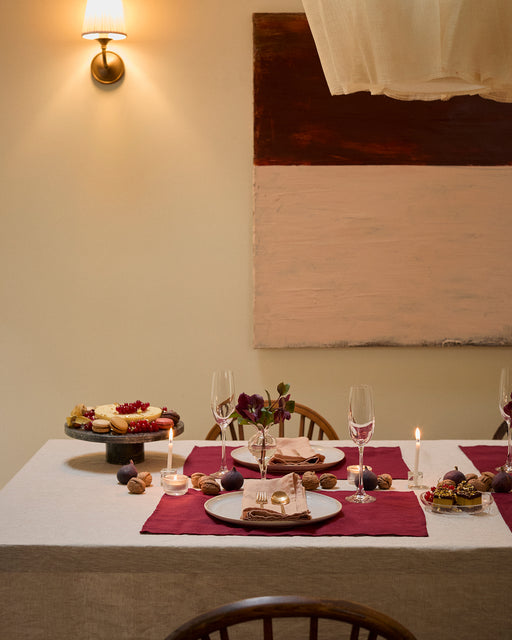 Oatmeal 100% French Flax Linen Tablecloth