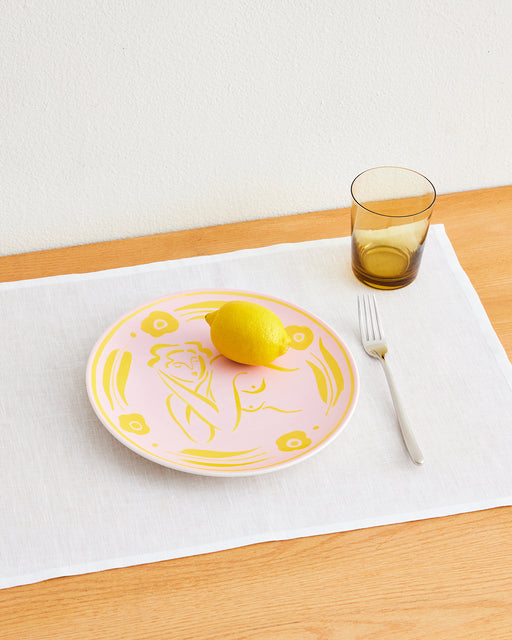 Liv & Dom x Bed Threads 'Amber Bloom' Ceramic Dinner Plate