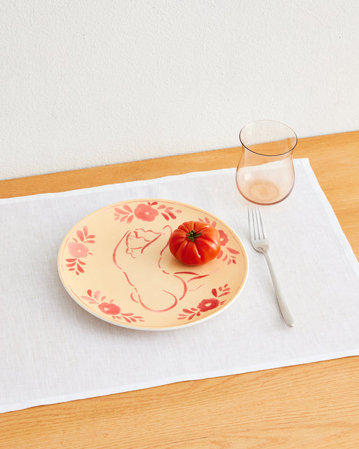 Liv & Dom x Bed Threads 'Wild Poppy' Ceramic Dinner Plate