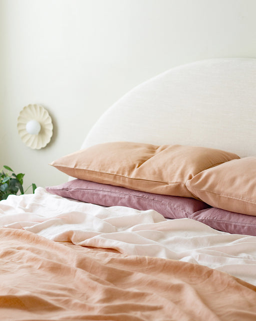 Terracotta, Rosewater & Lavender 100% French Flax Linen Bedding Bundle