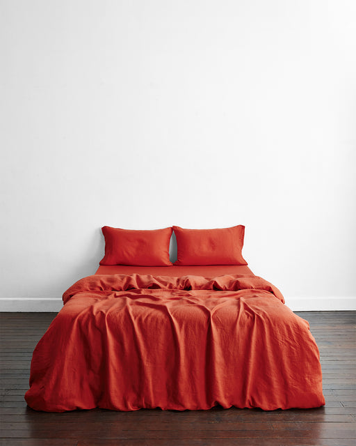 Paprika 100% French Flax Linen Duvet Cover