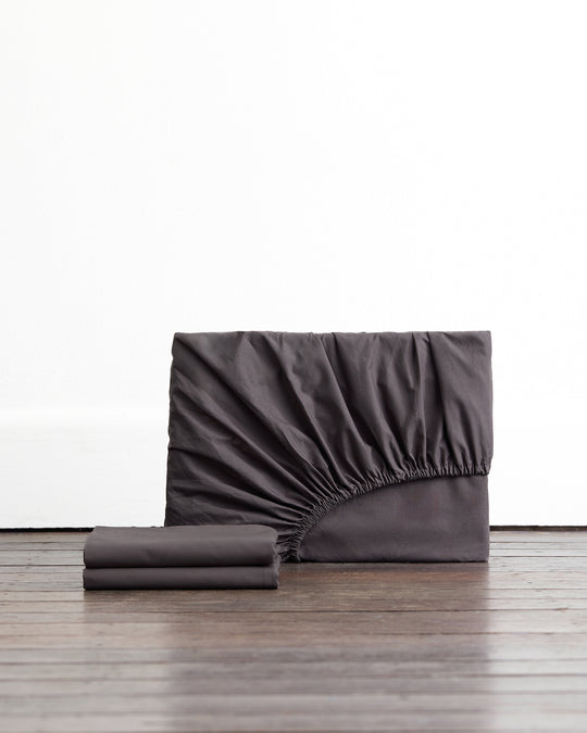 Graphite 100% Organic Cotton Fitted Sheet Set