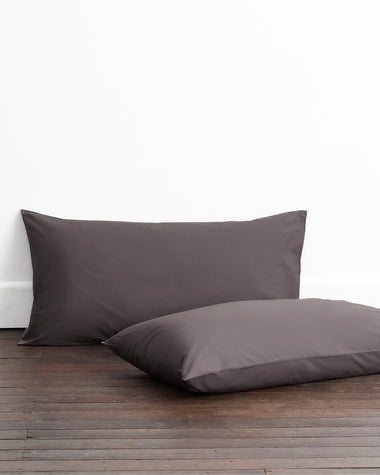 Graphite 100% Organic Cotton King Pillowcases (Set of Two)