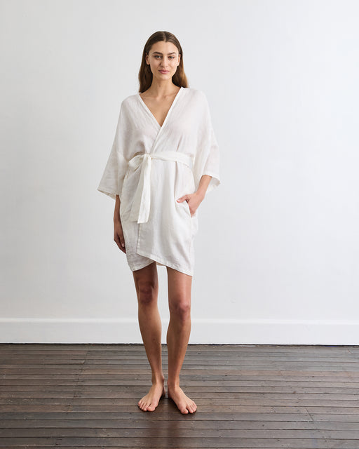 Cabana Short Robe in White