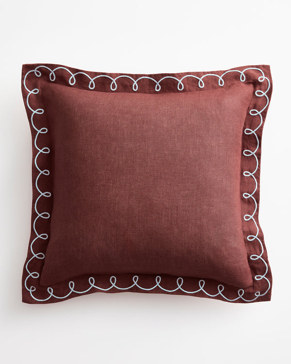 Cacao & Coast 100% French Flax Linen Swirl Cushion Cover