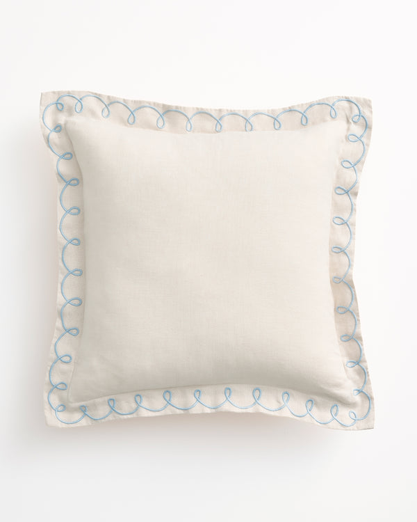 Crème & Coast 100% French Flax Linen Swirl Cushion Cover