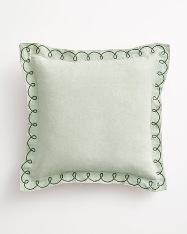 Sage & Olive 100% French Flax Linen Swirl Cushion Cover