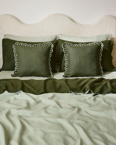 Olive & Sage 100% French Flax Linen Arch Cushion Cover