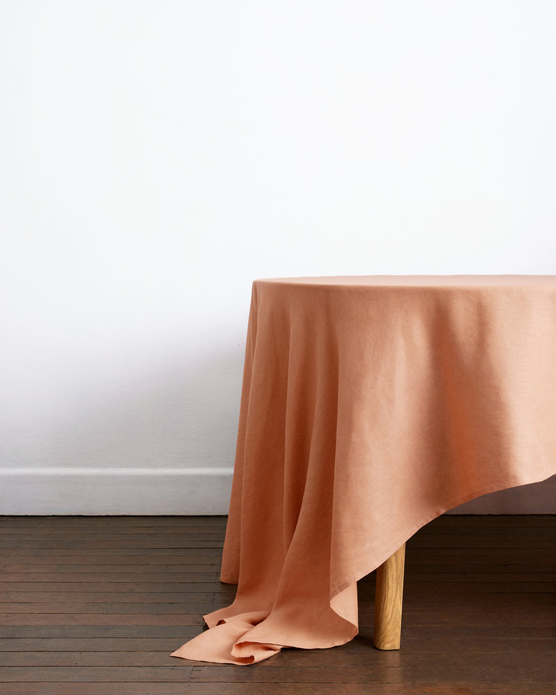 Hazelnut 100% French Flax Linen Tablecloth